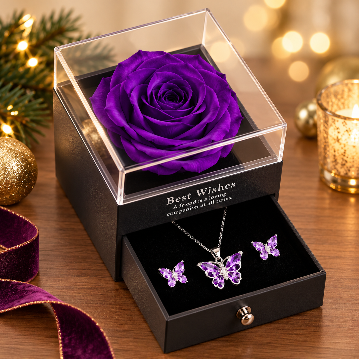 Forever Rose & Butterfly Jewellery Gift Set