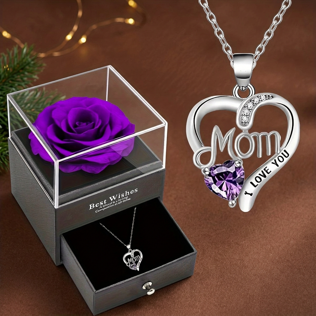 Forever Rose & Necklace Gift for Mum