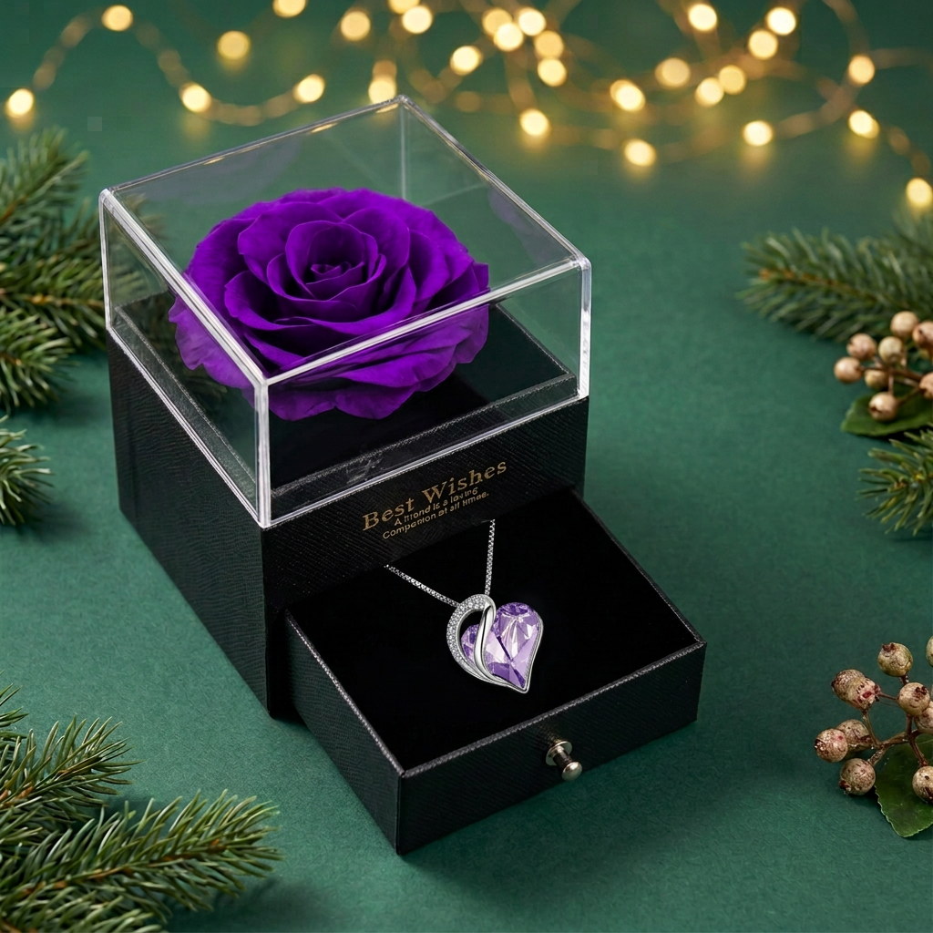 Rescaled purple necklace gift set