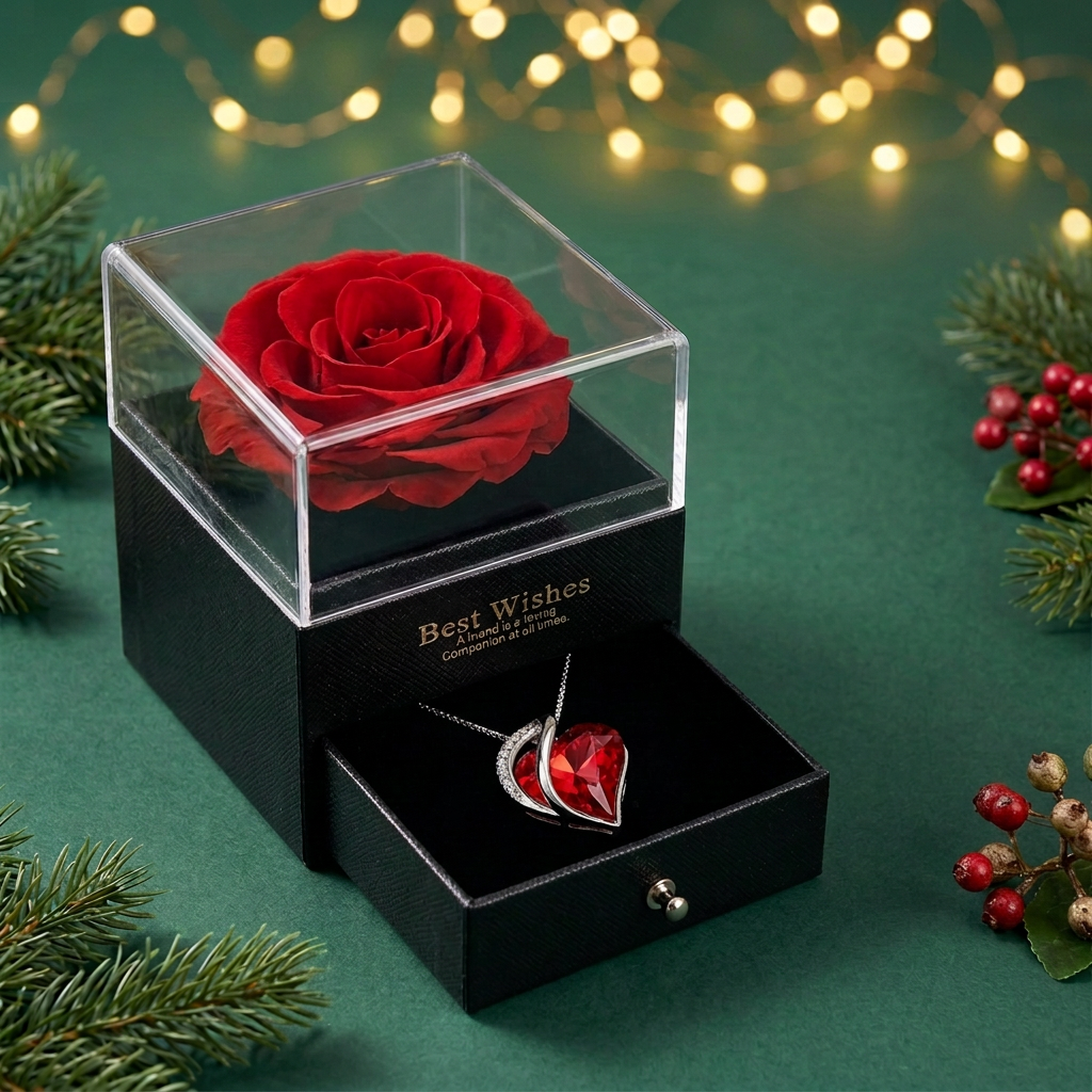 Rescaled red necklace gift set